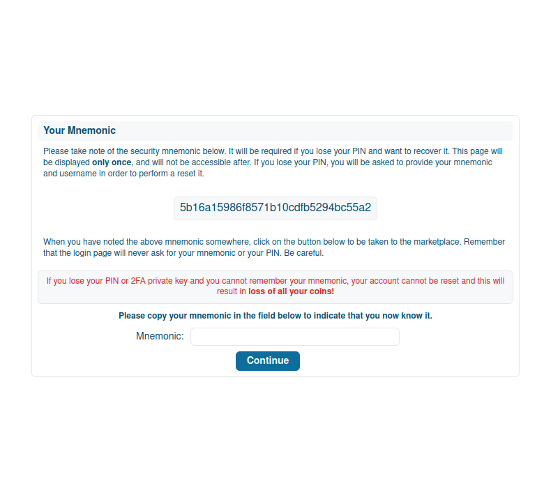 Step 6 – Mnemonic Backup